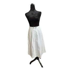 VTG 60s USA Made Bohemian /beach lightweight Maxi skirt in white size medium‎